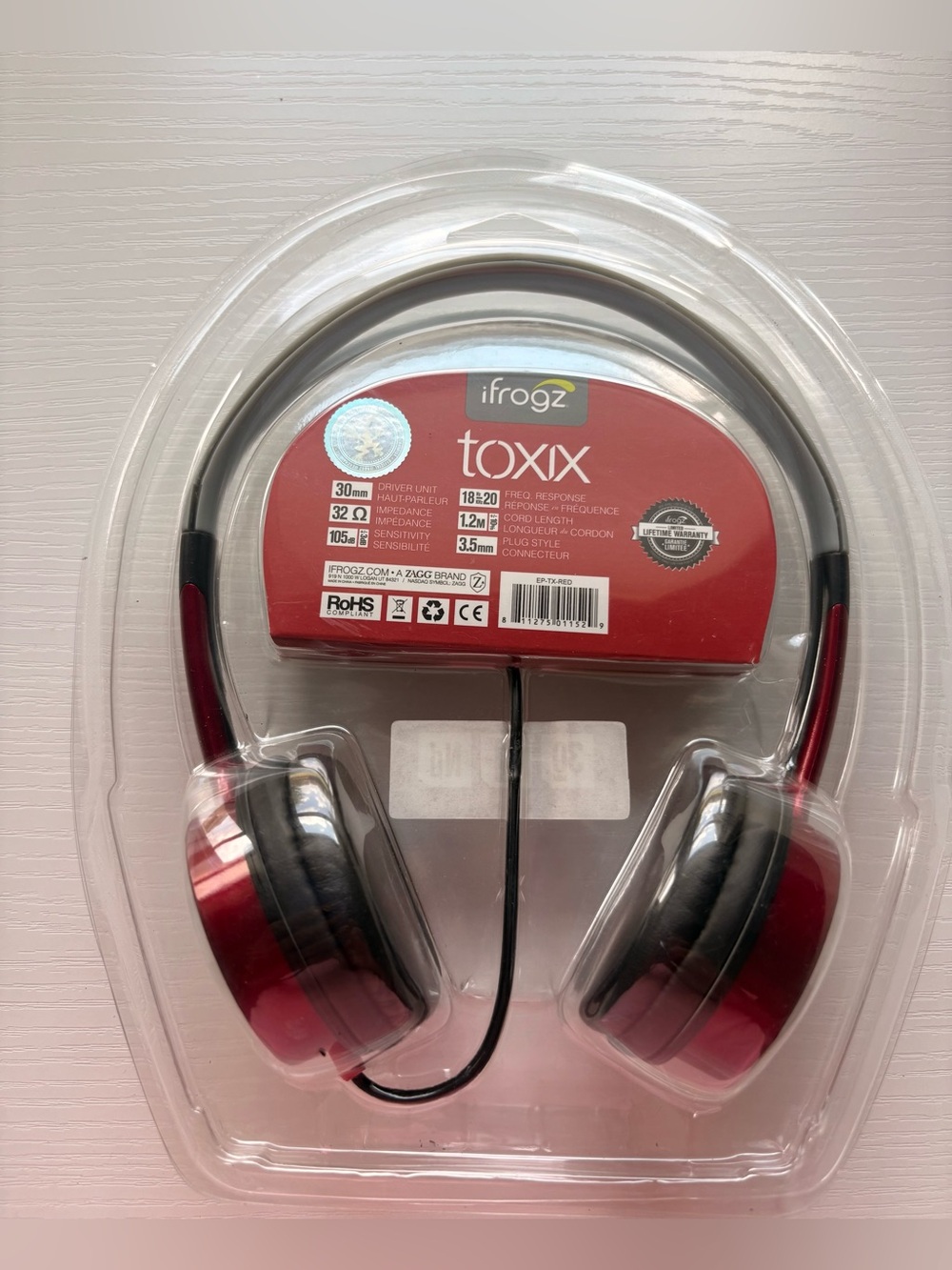 ifrogz Toxix Over-Ear Headphones in Red